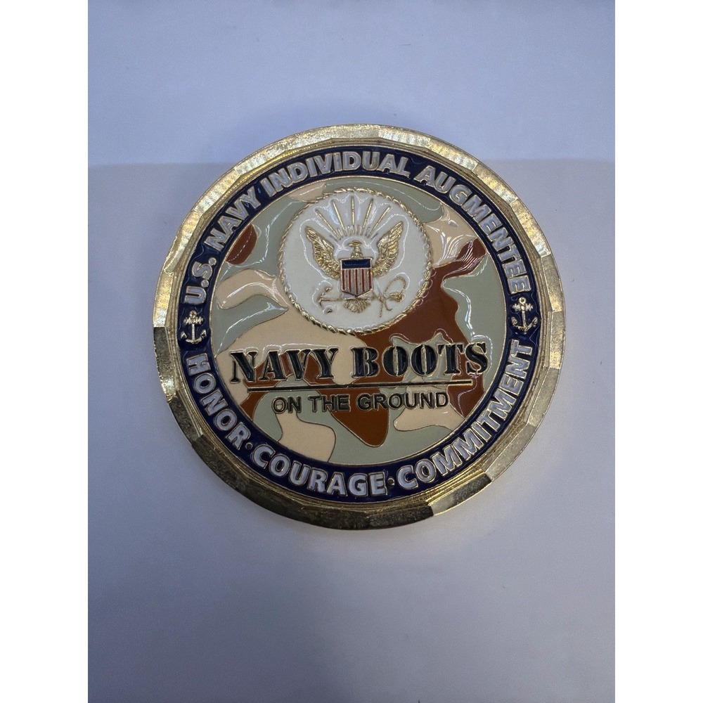 U.S. Navy Individual Augmentee Challenge Coin "Navy Boots on the Ground"